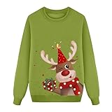 Vhersily Sudaderas de Navidad Familia Set Regalos de Suéter Navidad Funky Christmas Print Papá Noel Cuello Redondo Sweatshirt Pullover Sudadera Navidad para Manga Mujer Hombre Niño - 2024, verde, M