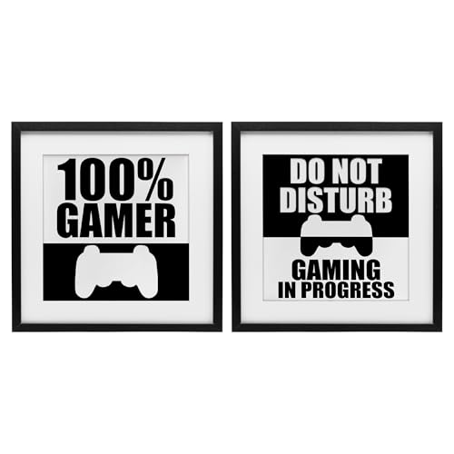 Tableaux d'art gamer sous verre Kim Allen avec encadrement noir élégant 33 cm