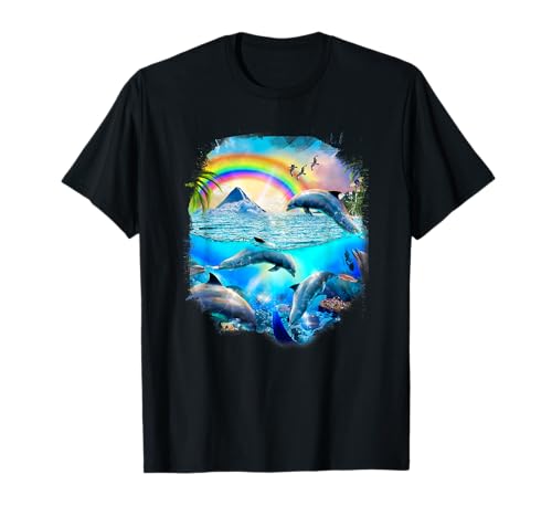 Rainbow Dolphin Tropical Ocean Dolphins T-Shirt