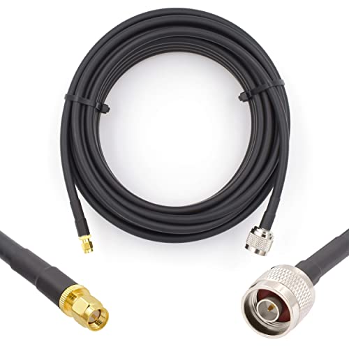 RANGEFUL N Stecker auf SMA Stecker Koaxialkabel 12m 50ohm 5D-FB Ø7.5mm CCA LSZH N Male auf SMA Male Ultra Low Loss Kabel für LTE CDMA GSM DCS 3G 4G 5G Signalverstärker/Handy/Radio/Antenne Cover
