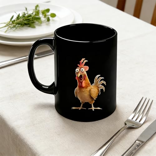 Suweiyuanshiyi Funny Chicken Mug,The Special Chicken Novelty Mugs is an Ideal Gift for Office or Home Kitchen Use and Decoration,11oz Ceramic Coffee Mugs(Black) by suweiyuanshiyi - Used condition - Image 7