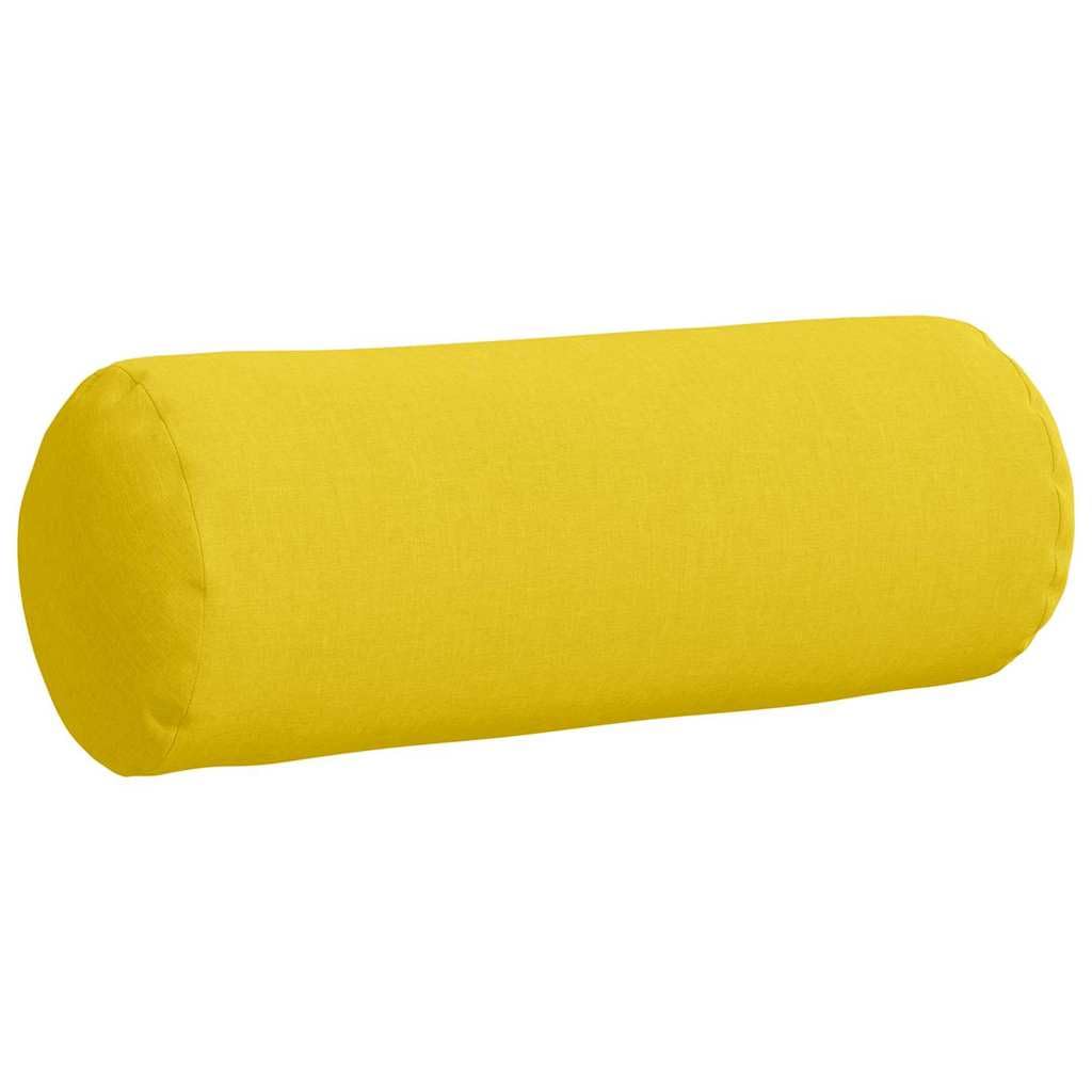 2er Set Nackenrollen Hellgelb Ø 25 x 70 cm Dekokissen aus Stoff mit Polyesterfüllung, Moderne Stützkissen für Sofa und Bett, Waschbare Zierkissen mit Reißverschluss für Wohnzimmer