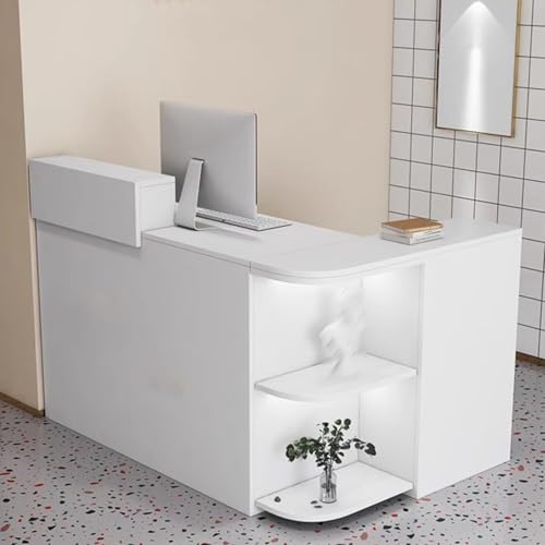 Genérico Mostrador de recepción, mostrador de Venta minorista, Caja, cajero, taquilla de Oficina con cajones y Cable. Mostrador de recepción en Forma de L, mostrador de recepción Abierto, mostrador d