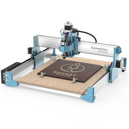Genmitsu 4040 Reno - Fresadora CNC de precisión para carpintería y corte acrílico, accionamiento por correa para un funcionamiento más silencioso, ideal para tallar y grabar madera y metal