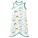 Baby Schlafsack Sommer Junge Mädchen Kleinkind Sommerschlafsack 0.5 Tog Baumwolle Atmungsaktiv Cartoon-Druck mit Druckknopf Babyschlafsack Neugeborene Unisex