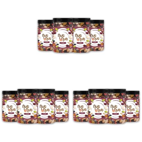 Image of Nut O Nut Healthy Mix Dry Fruits (Almond, Cashew(W240), Walnut, Green & Black Raisin, Cranberry, Sunflower Seeds, Pumpkin Seeds) Nuts and Dry Fruits (Jar Pack) 1KG - Power of 9 Protein-Rich Snack Panchmewa- Diwali Gift Pack