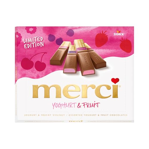 merci Finest Selection Yoghurt and Fruit 1 x 250 g Erlesene Schokoladen-Spezialitäten mit Joghurt und Frucht Gefüllte Pralinen in Limited Edition
