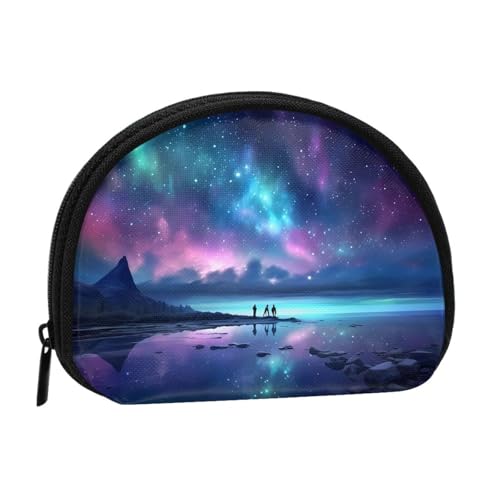 Northern Lights Print Shell Storage Bag Purse For Small Items, Easy To Carry And Store