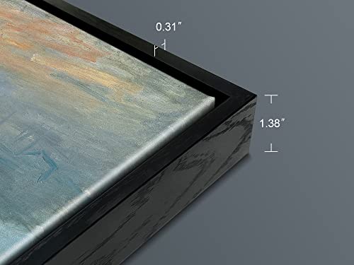 Wieco Art Framed Art Impression Sunrise Canvas Prints Of Claude Monet Famous Paintings Reproduction Seascape Artwork Pictures On Canvas Wall Art For Home Decorations Black #TOP5