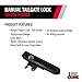 Pop & Lock PL5400 Black Manual Tailgate Lock with Bolt Codeable Technology for Toyota Tacoma