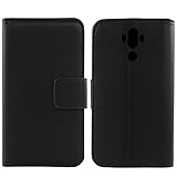Gukas Design Genuine Leather Case for XGODY Y19 4G LTE 6' Wallet Premium Flip Protection Cover Skin Pouch with Card Slot (Black)