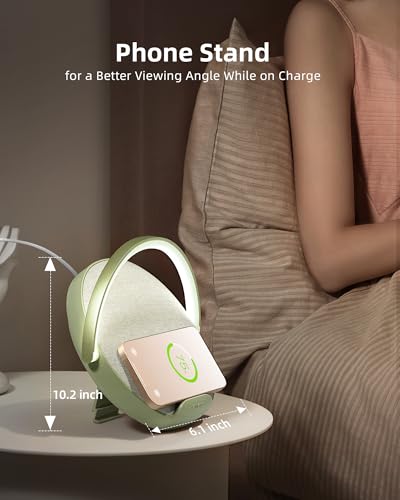 Image of EZVALO Bedside Lamp with Wireless Charger, 4 in 1 Dimmable LED Night Light, Nightstand Touch Lamp, Portable Bluetooth Speaker, Birthday Gifts for Women, Men, Mom, Wife