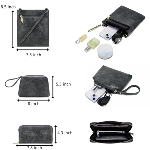 Image of Qiyuer Purses for Women 4PCS Handbags and Wallet Set Large Hobo Bag | Vegan Leather,Daily Commuting,Crossbody /Shoulder Bags,Multi card slot wallet