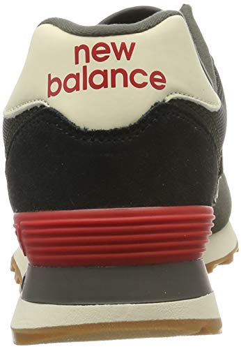 Image of New Balance Men's 574 V2 Sneaker, Camo Green /Team Red, 12.5 M