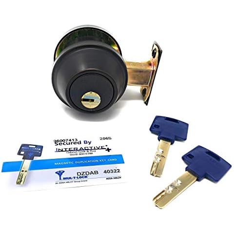 Mul-T-Lock Interactive+ Cronus High Security Grade 2 Single Cylinder Dead-Bolt w/Thumb Turn 2-3/8 or 2-3/4 Adjustable Backset for Commercial and Residential Metal Or Wood Doors (Oil Rubbed Bronze) Cover