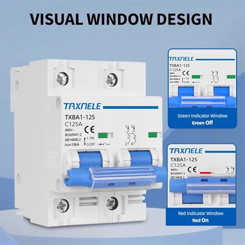 Magnetotérmico DZ47 NC 400V 2P 125A interruptor automático tipo C 3