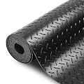 SEAL 6 x 8 Ft Premium Garage Floor Mat, Solid 2.8mm Thickened Black Commercial Grade Heavy Duty Parking Mat for Garage Floor, Golf Cart, Water/Stain Resistant Floor Runner (Embossed Diamond Plate)