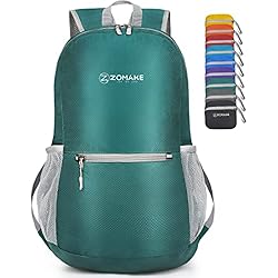 ZOMAKE Mochila Plegable Ultraligera - Mochilas de Senderismo Pequeña Mochila Con Resistencia Al Agua 20L Para Hombre Mujer Viaje Trekking Deporte(Verde militar)