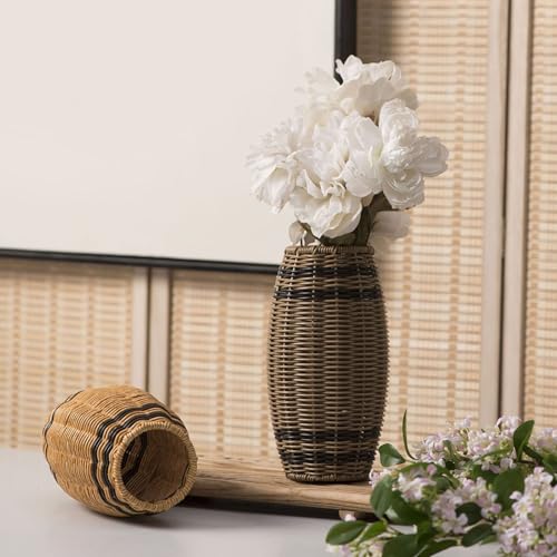 Panier à fleurs séchées jaune pour masquer les pots laids - 5