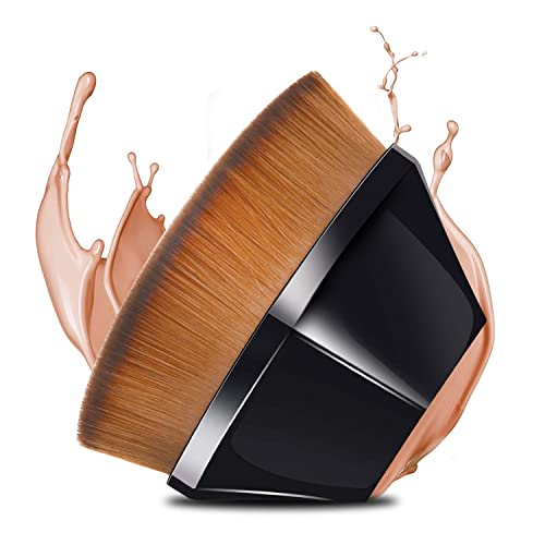 Image of Spellwish Foundation Makeup Blender Brush Flat Top Kabuki Hexagon Face Blush Liquid Powder Foundation Brush for Blending Liquid, Cream or Flawless Powder Cosmetics