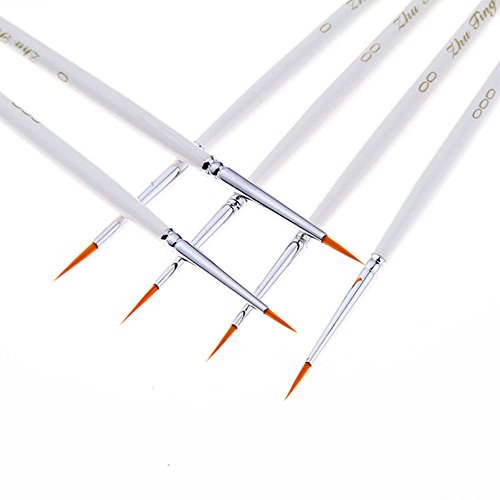 Fine Detail Paint Brush Set, 6 Pieces Miniature Art Brushes For Fine Detailing,Art Painting - Acrylic, Watercolor, Oil - Miniatures, Models, Airplane Kits, Nail #TOP4