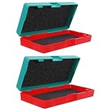 CIYODO 2Pcs Precision Micrometer Storage Box with Red-Green 0-25Mm Scale, Industrial Outside Micrometer Organizer Case for Workshop Tools and Technicians