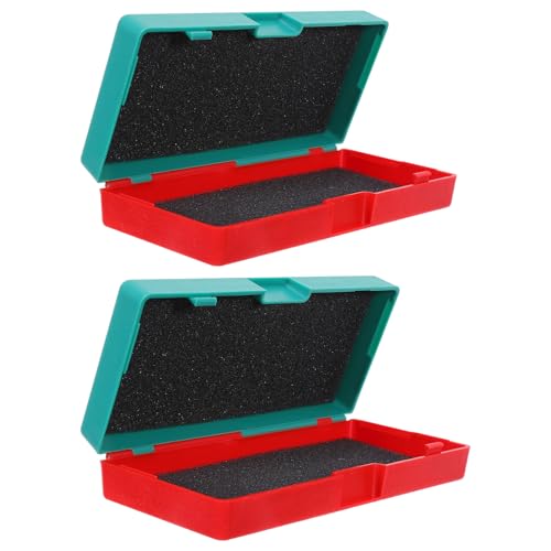 CIYODO 2Pcs Precision Micrometer Storage Box with Red-Green 0-25Mm Scale, Industrial Outside Micrometer Organizer Case for Workshop Tools and Technicians