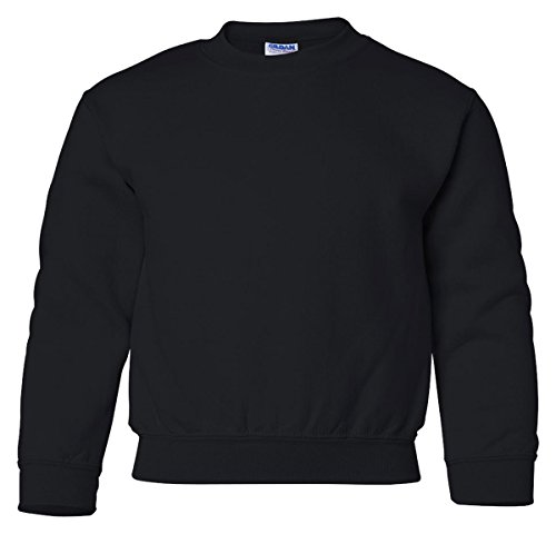 Gildan Childrens Big Boys Heavy Blend Crewneck Sweatshirt (L) (Black)