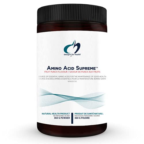 Designs for Health Complete Amino Acid Powder with BCAAs – Amino Acid Supreme, Fruit Punch (30 Servings / 360g)