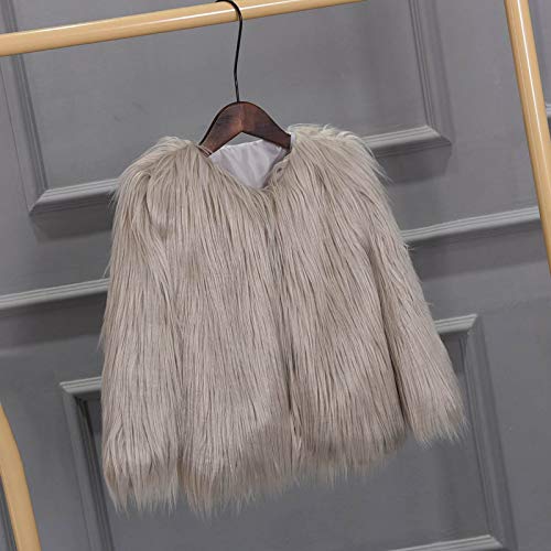 2 to 10 Years Girls Faux-Fur Jacket Coat Winter Snowday Thick Warm Fashion Cool Furry Outerwear Trendy Clothes2