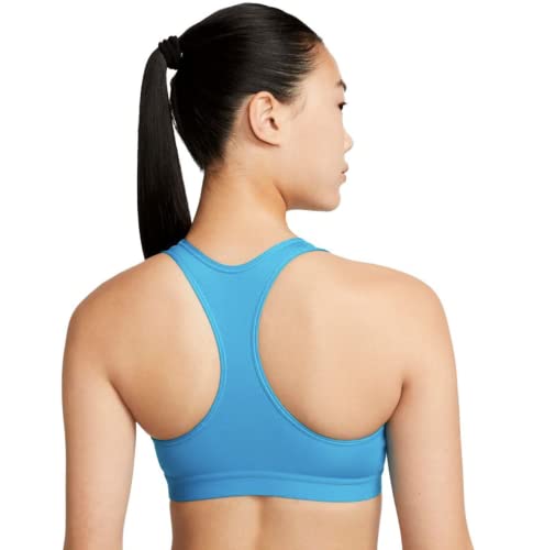 Nike Dri Fit Swoosh Medium Support Sports Bra (As1, Alpha, S, Regular, Regular) Blue #TOP1