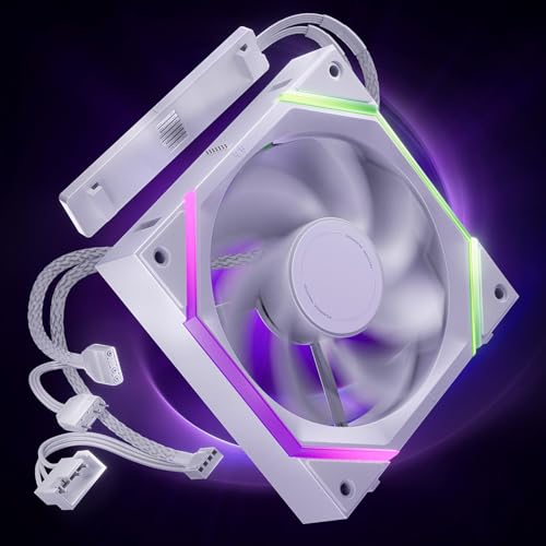 Image of AsiaHorse Nyota Pro 120mm PC Fans ARGB PWM, Modular Daisy-Chain Design, Dual-Zone Asynchronous Lighting, 18 Addressable LEDs, 2000RPM High Airflow 61.5CFM, Low Noise 29dB, for PC Case & Liquid Cooler