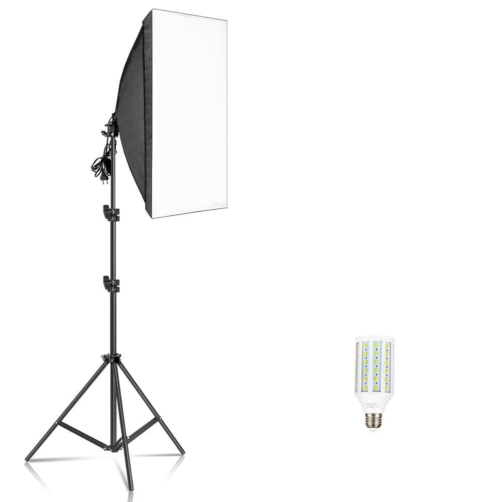 Fotografia Zestawy oświetleniowe Softbox 50x70 CM Profesjonalny system ciągłego światła Miękkie pudełko na sprzęt do studia fotograficznego Do fotografii studyjnej(Yellow Corn Bulb)