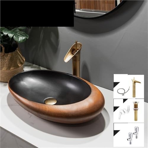 Lavabos de baño antimanchas sobre encimera cerámicos de estilo retro 5