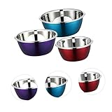 HOLIDYOYO 3 Stück Gewürzzylinderset groß Schüsseln Kochen Küchenschüssel Mischschale Lebensmittellagerbehälter Edelstahlschalen Metallbehälter Rostfreier Stahl Colorful