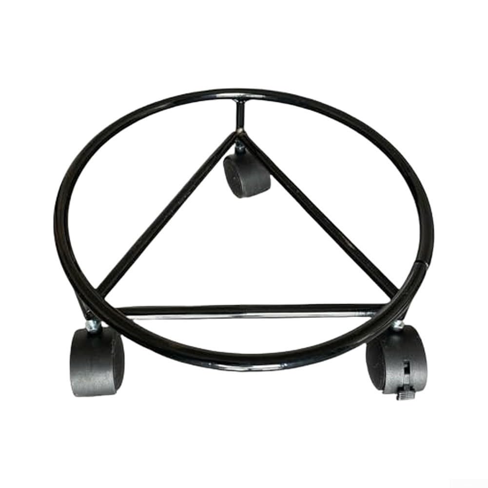 Portavasi rotondo in metallo con ruote bloccabili (35 cm)