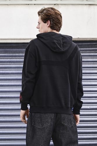 Image of SNITCH Grind Men Casual Hoodie| Oversized Fit Hooded Neck Typographic Print Full Sleeve | Breathable 100% Cotton Terry Fabric for Streetwear