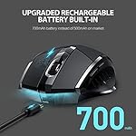 INPHIC Multi-Device Bluetooth Mouse Wireless, Rechargeable, USB Receiver, 6 Buttons, Ergonomic for Laptop, Computer, Mac, PC etc. - Image 2