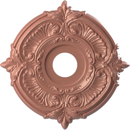 Ekena Millwork CMP16ATFCP Attica Thermoformed PVC Ceiling Medallion (Fits Canopies up to 5 5/8"), 16"OD x 3 1/2"ID x 1"P, Universal Pearl Metallic Champagne Pink
