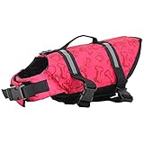 Dog Life Jacket Medium Dog Life Vest for Swimming with Reflective Strips, Adjustable Belt Life Prese