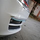 Lot de 4 protections de pare chocs de voiture chromées   Anti rayures   Flexible   Bords de pare chocs avant et arrière   23 x 405 mm   Argenté