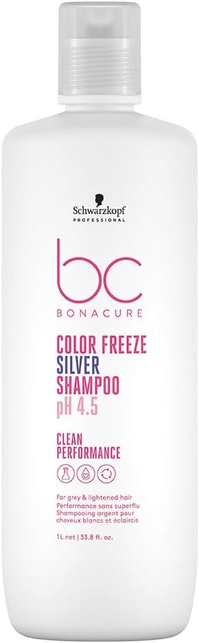 BC BONACURE pH 4.5 Color Freeze Micellar Silver Shampoo, 33.8-Ounce