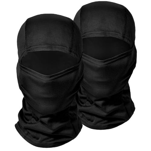 LUHOHI 2PCS Football Ski Mask?Baklava Shisty Full Face Masks for Men Women Helmets Motorcycle Snowmobile Sports Balaclava Ninja Pooh Shiesty Skiing Mask Head Cover,Lightweight and Breathable,Black