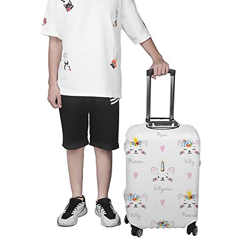 Housse de Bagage Couronne Florale : Protection de Valise Extensible en Tissu Lavable - 4