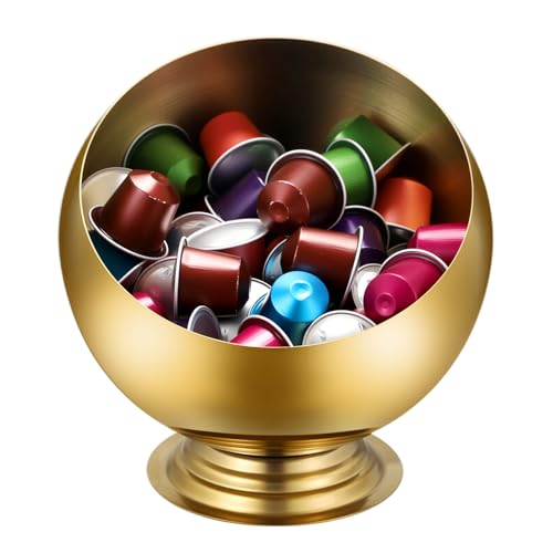 OLegei Coffee Capsules Holder Bowl -Pods Storage Basket-Compatible with All Coffee Pods - Stainless Steel Cafe Bar Organizer Basket for K-Cup, Vertuo, Original Line, Sweetener-18cm in Height