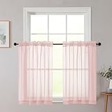 Nombreuses utilisations : les rideaux transparents en voile blush sont adaptés à différents environnements, que ce soit le salon, la chambre, la cave, la salle de bain, le café, les invités, le bureau, la salle à manger, la chambre d'enfant ou le bureau. Différentes tailles et longueurs peuvent montrer différents effets à différents endroits