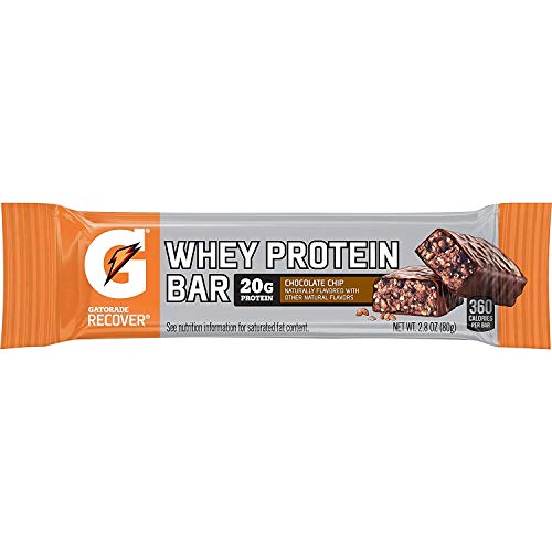 Gatorade Whey Protein Recover Bar, Chocolate Chip, 2.8 Ounce Bars (12 Count) #TOP2