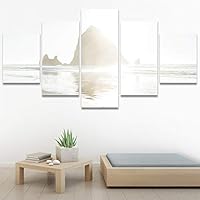 SIGNWIN 5 Panel Canvas Wall Art Modern Art Beach Coastal Multicolor Photography Relax/Calm Romantics for Home Decorations Ready to Hang - 60