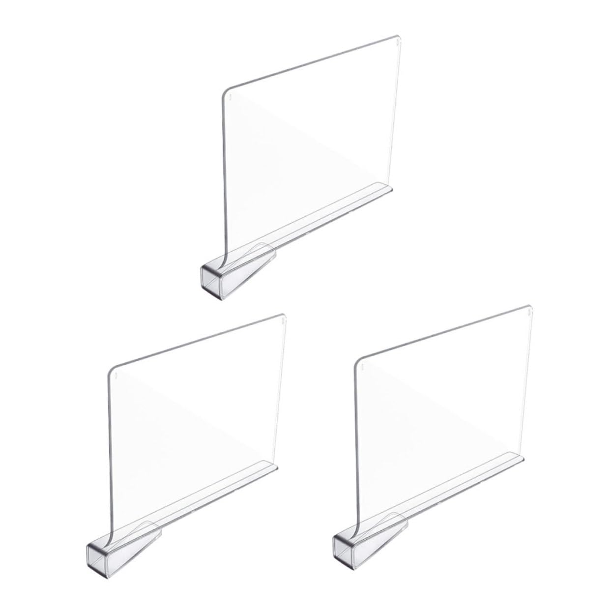 Vaguelly 4Pcs Clear Acrylic Shelf Dividers for Closet Organization Nail Multi Function Cabinet Dividers to Maximize Storage Space Wardrobe Kitchen Office and More