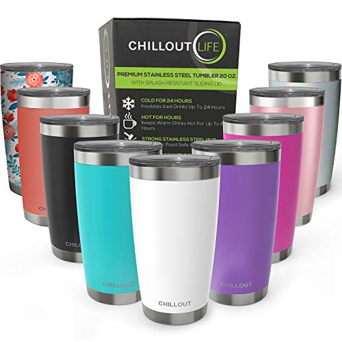 CHILLOUT LIFE 20 oz Stainless Steel Tumbler with Lid & Gift Box |